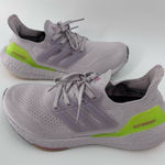 Adidas Ultraboost in Light Gray and Neon Green Photo 0