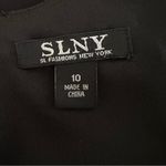 Slny  Dress Black Chiffon Beaded Neck Sleeveless Tiered Ruffle Cocktail 10 NEW Photo 1