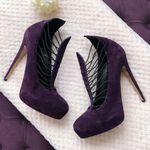 Brian Atwood BIAN ATWOOD PURPLE SUEDE BOOTIES (MADE IN ITALY) SIZE 10 Photo 4