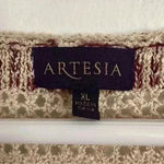 Artesia Sweater Open Knit Purple Beige Side Detail Women’s Sz XL‎ Comfy Photo 7