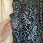 ZARA  Contrasting Black/Teal Sleeveless Lace Ruffled Midi Shift Dress Photo 4