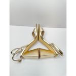 BP Sandals Womens Size 5 Gold Parker Ankle Strap Chunky Triangular Heels Photo 4