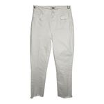 Paige  Cindy Crisp Crop White Jeans Raw Hem High Rise Denim Women Size 24 Photo 1