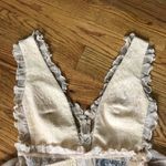 Nissa Cream Silk Lace Ruffle Sleeveless Dress NWT Tan Size 4 Photo 3