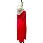 Vintage Cherry Red Nylon Embroidered Bust Slip by Philmaid Size 38 Size L Photo 2