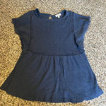 Umgee  Navy Blue Peplum Top with Crochet‎ Trim Detail Short Sleeve Blouse Size S Photo 0