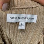 Dress the Population  Athena Pleated Maxi Dress in Gold size Large Photo 7