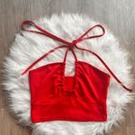 Cider Girl On Fire Red Halter Crop Top Photo 2