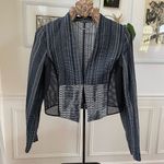 Elie Tahari Sydney Jacket Blue Black Tweed Pieced Mesh Blazer $468 M Photo 1