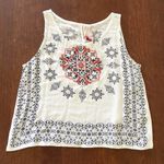 Raga White Blue Orange Printed Beaded Tank Top Sz S Photo 34