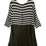 J.Jill  Wearever Dress Womens L Black Blue Stripe Jersey Knit Travel Casual Chic Photo 2