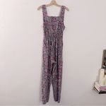 Nooworks  Overalls Jumpsuit Sleeveless Psychedelic Print Purple Black White Photo 5