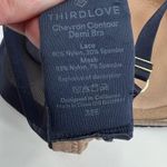 Third Love navy blue chevron contour demi bra underwire adjustable size 38E Photo 2