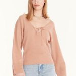 J.Crew NWT Cashmere Ribbed Tied V-neck Sweater in Buttercream S $178 Photo 4