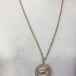 Vintage CELEBRITY NY Leo Zodiac Gold Tone Open Work Pendant signed Piece Photo 0