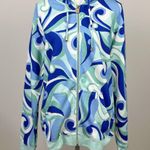 Hill House Allie Zip Up Sweatshirt Hoodie Kaleidoscopic Beach Blue Fleece S NWT Photo 4