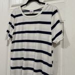 LuLaRoe  Kelly Top Navy Blue Stripe‎  2XL NWT Photo 1