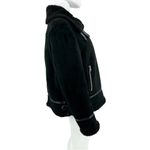 ZARA  Jacket Women Size XL Double Sided Straps Asymmetrical Biker Jacket Fleece Photo 5