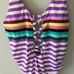 The Bikini Lab  Purple Blue Stripe One Piece NWT Photo 4