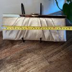 Jessica McClintock Champagne Gold Pleated Clutch Evening Bag Chain Strap Formal Photo 1