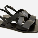 J.Crew ‎ Carsen made-in-Italy slingback sandals in leather CA044 black minimalist Photo 0