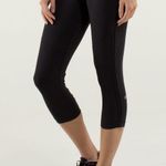 Lululemon Race With Grace Crop Black/Mini Hyper Stripe Blue Leggings Size 4 Photo 2