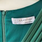 Mac Duggal  26542 Pleated Satin Long Sleeve V-Neck Gown Emerald Green 4 Photo 4