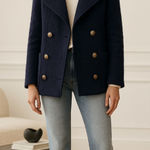 Zadig & Voltaire Rare  Miles Navy Wool Coat Blazer Size Small Photo 0