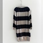 Terrell Dominick Striped Balloon Top Oversized Tunic Long Sleeve Dress Ribbed Black Size undefined Photo 5