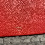 Fossil  red cowhide leather wristlet zip around wallet 4 credit card spots pouch Photo 2