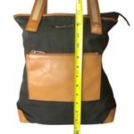 Gucci Olive Green Canvas and Orange Leather Tricolor Top Zip Tote Bag Photo 10