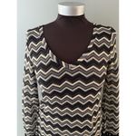 Z Supply Dress Womens Small Black Cream Chevron Fringe Boho Festival Tunic Photo 1