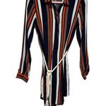 Tularosa  STRIPED LONG SLEEVE JAMES ROPE TASSEL BELT TUNIC SHIRT DRESS Photo 4