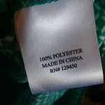 Fred David  Flowy Silky Teal and White High Low Top Photo 6