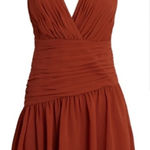 AIIFOS Emily Mini Dress from Revolve size 4 burnt‎ orange chain pleated Photo 0