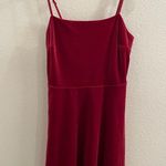 Lulus  Came To Dance Velvet Skater Dress Small Magenta Photo 2