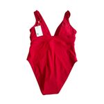 Quince Red Italian Plunge One Piece Swimsuit Bathing Suit Size Large NEW NWT Photo 3