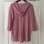 C&C California  Light Red Striped Linen Hoodie Size 1X NWT Photo 1