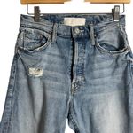 Mother The Tomcat The Confession High Rise Straight Leg Distressed Jeans Size 26 Blue Photo 5