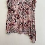 Jennifer Lopez Plus Size Strappy Asymmetrical Top Mauve Purple ish Animal Print Photo 5