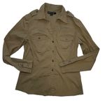 Lafayette 148 Olive Green Button Down Shirt Military Style Womens Size 4 Blouse Photo 0