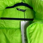 ZARA  lime green crop mini puffer vest M Photo 4