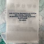 Lands End Top Womens L Island Aqua Blue Floral Smocked Square Neck Feminine Size L Photo 12