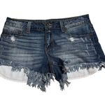 Just USA  Denim Cut Off Shorts Women's Size Large Jean Jorts Frayed Distressed Photo 0