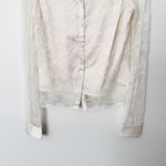 Rachel Parcell [] White Lace Button Down Shirt Satin Cuffs Coquette NWT Size XS Photo 7