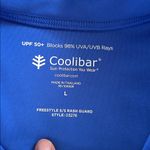 Coolibar blue freestyle, short sleeve rash guard large UPS 50+ women Photo 8