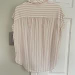 Madewell Striped Central Blouse Women's XS Shirt Pink White Button Down Beach Photo 6