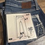 BKE Stella Boot Cut Stretch Jeans Rhinestones Distressed Whiskers Womens 27x31 Photo 3