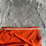 Mango wide leg pants with cover over front orange Sz L Photo 7