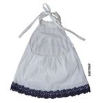 Moon River  Babydoll Halter Neck Blouse Top White Blue Size XS Photo 1